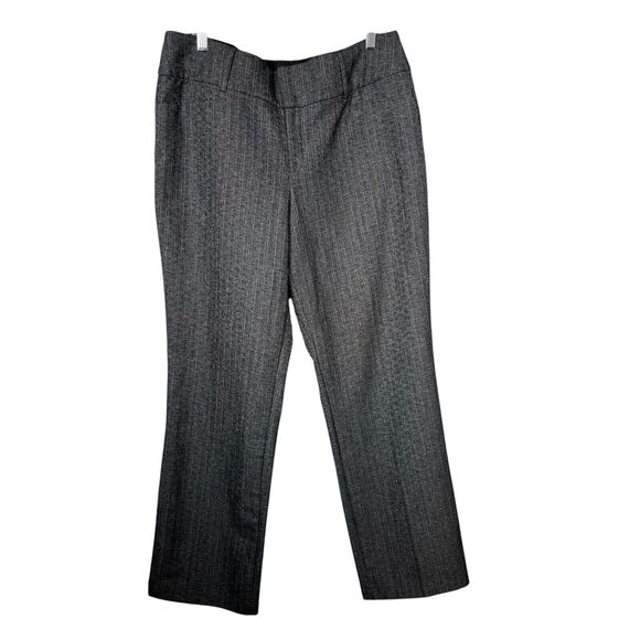 Nine West Pants Womens Sz 14 Gray Black Bootcut Checkered Trousers Dress Pants L - Picture 1 of 16